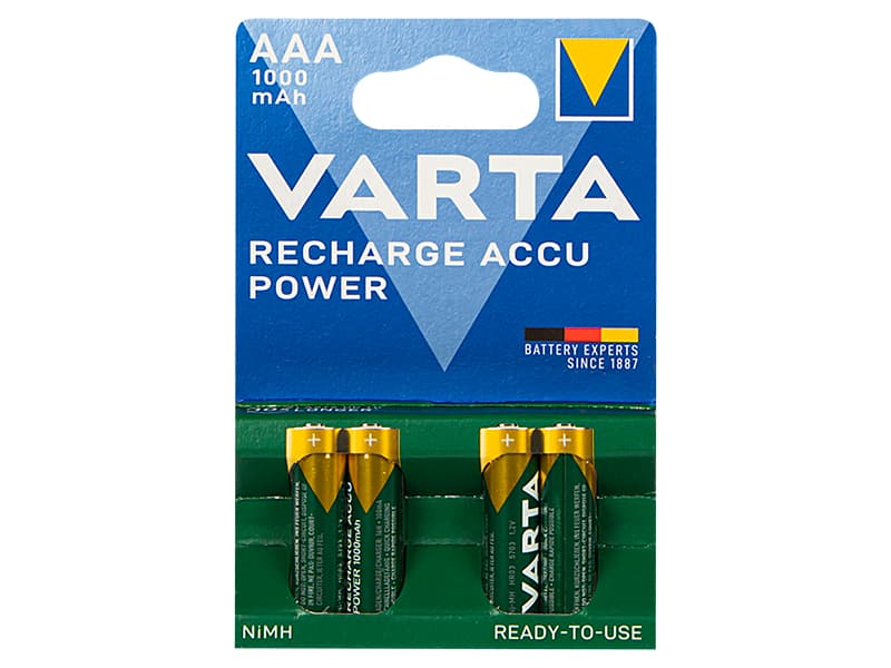 Polnilne baterije Ni-MH AAA 1000mAh Varta (4 kosi)