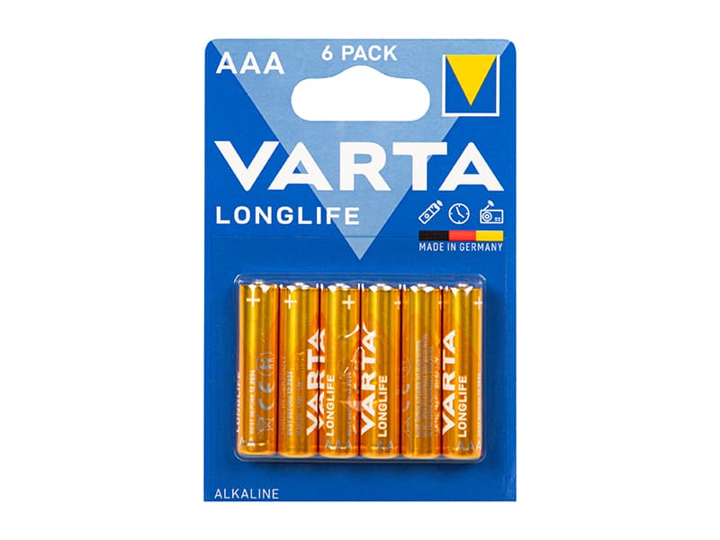 Varta Longlife AA LR6 alkalne baterije, 6 kosov