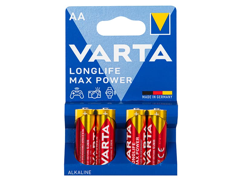 Baterije VARTA AA LR6 Longlife Max Power, 4 kosi
