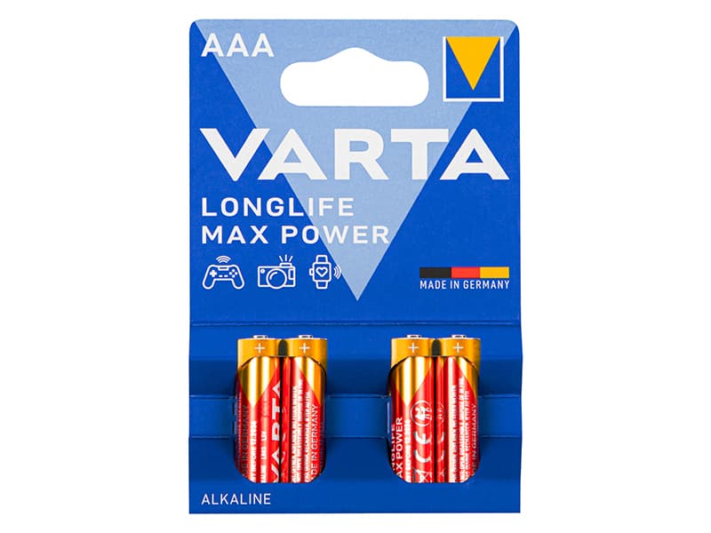 Baterije VARTA AAA LR03 Longlife Max Power, 4 kosi