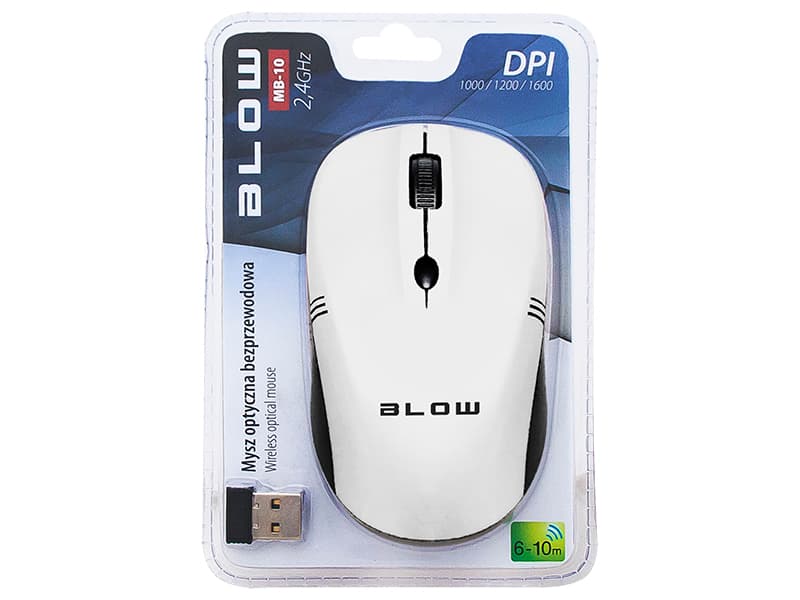 Blow Brezžična optična miška MB-10, bela