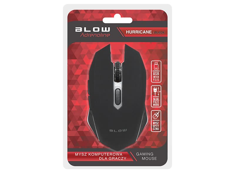 Blow Adrenaline Hurricane2 Žična optična miška, črna/siva