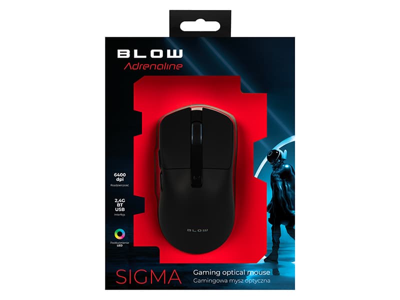 Brezžična optična miška Blow Adrenaline Sigma, RGB