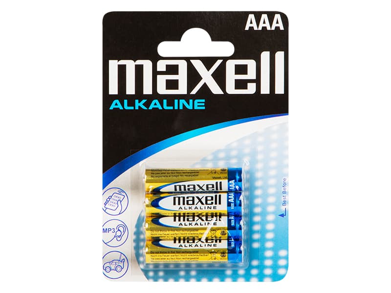 Baterija alkalna AAA 1.5V LR03 Maxell (4 kos)