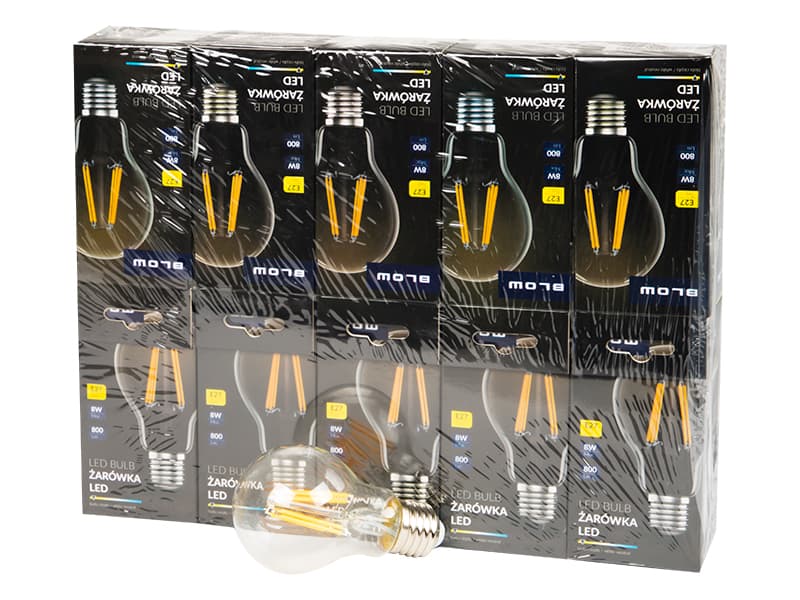 Blow LED žarnica E27 8W A60 230V Filament steklo (10 kos)