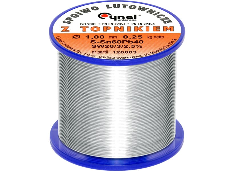 Blow kositer za lemljenje 1.0mm/250g (Sn60Pb40)