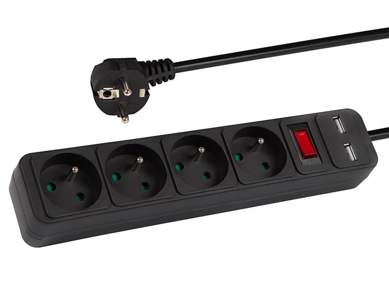 Razširitveni trak Blow PR-470WSP/USB s 4 vtičnicami in 2 USB
