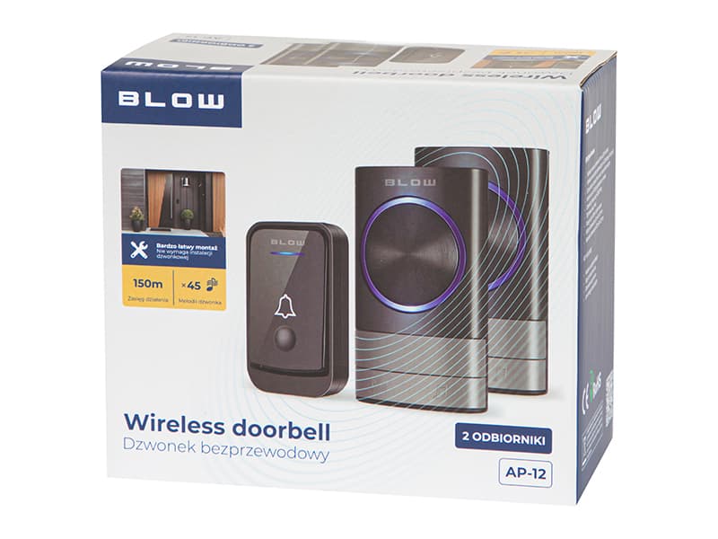Blow Brezžični zvonec AP-12 (2 sprejemnika, 45 melodij, IP44) 5