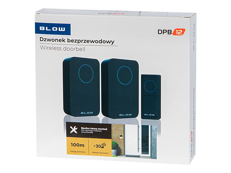 Blow DPB-12, brezžični zvonec, 2x sprejemnik, črn 5
