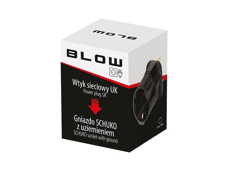 Potovalni adapter Blow UK/Schuko z vgrajenim varovalko 2