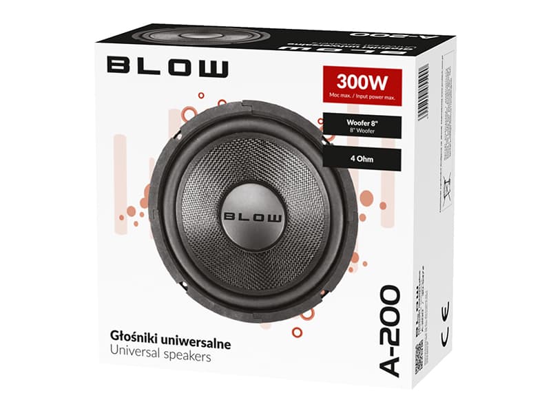 Blow A-200 8" Woofer avtomobilski zvočnik (4 ohm) 3