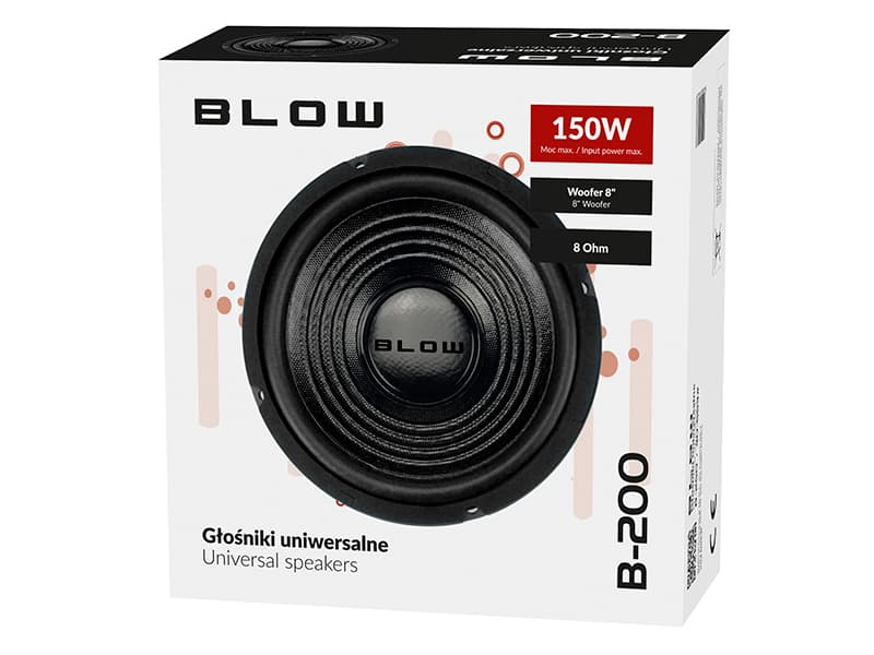 Avtomobilski zvočnik Blow B-200, 8", 8 ohm, 150W 3