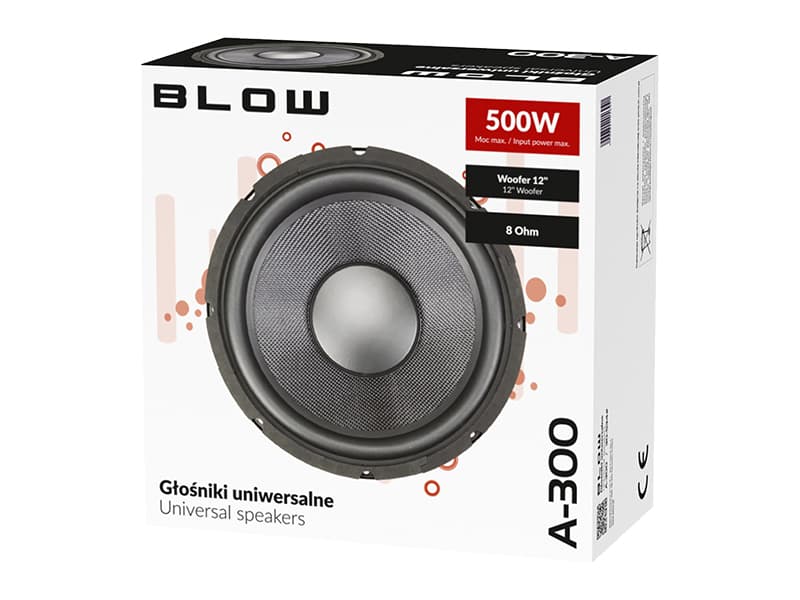 Blow A-300 12" subwoofer zvočnik, 500W, 8 Ohm 3