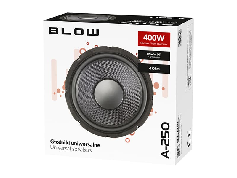 Blow A-250 10" Woofer avtomobilski zvočnik (4 ohm) 3