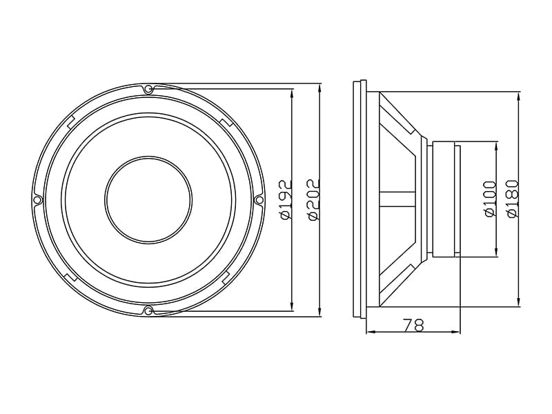 Avtomobilski zvočnik Blow B-200, 8", 8 ohm, 150W 2