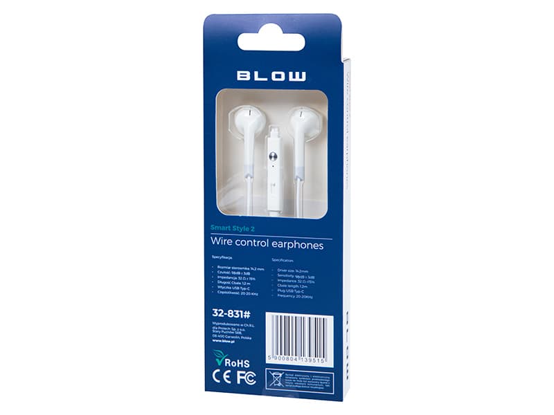 Žične slušalke Blow b-17 USB-C, bele 3