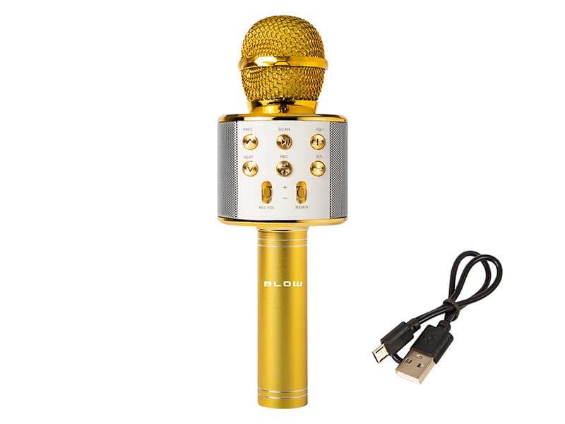 Brezžični karaoke mikrofon Blow PRM402, zlat, Bluetooth 2