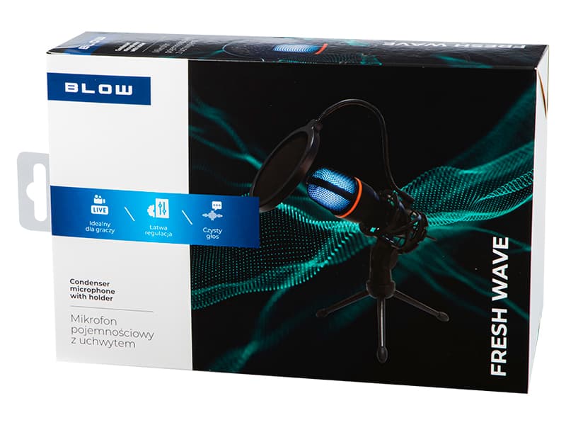 Mikrofon za snemanje Blow 33-053# s tripodom, USB 3