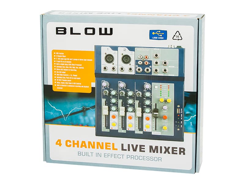 Blow Studio mikser PRMX 4, 4 kanali, Bluetooth 4