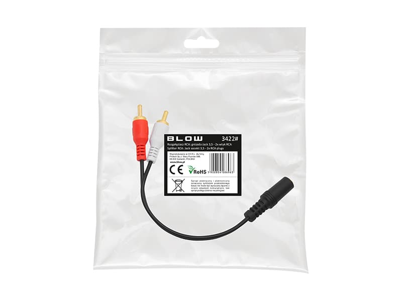 Blow 3422# Razdelilec zvoka 3,5mm Jack na 2x RCA 2