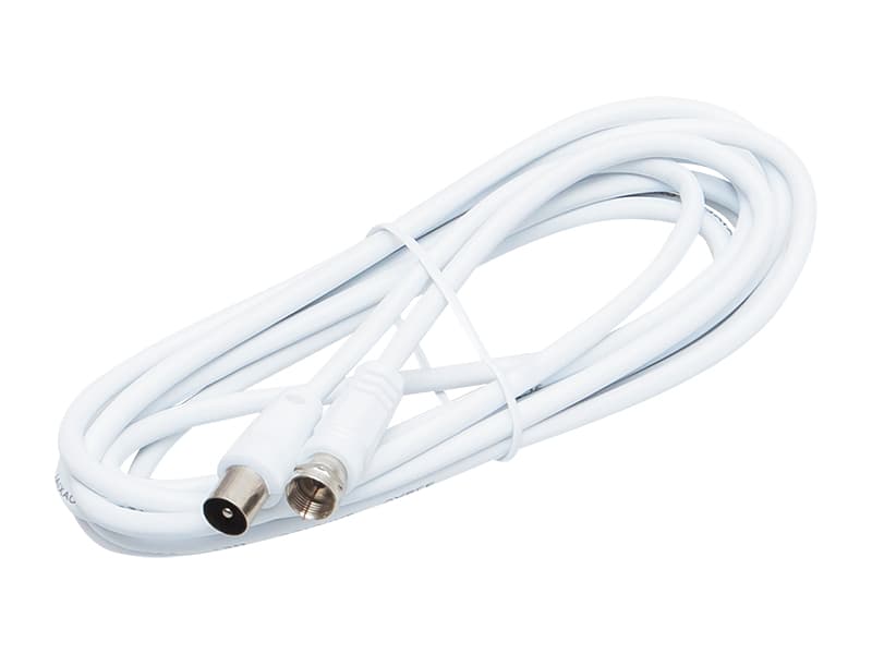 Blow 4377# Antenski kabel F vtič - IEC (M) vtič, 3 m, bel 2