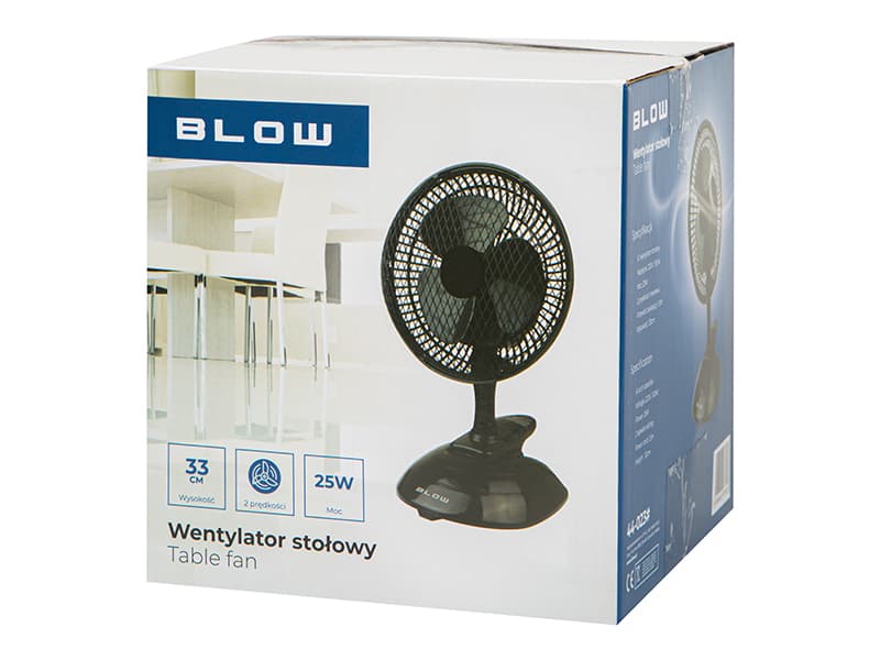 Blow namizni ventilator 6"/15cm s klipsom, 25W, 2v1, črn 4