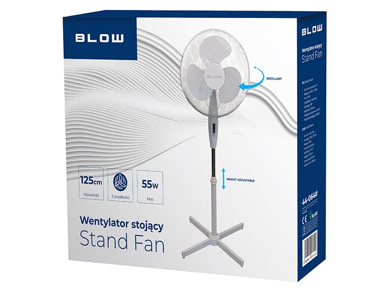 Stoječi ventilator Blow 16"/40cm, 55W, bel 3