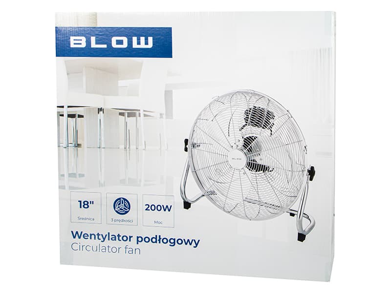 Blow Podni ventilator/cirkulator zraka, 18"/45cm, 200W, srebrni 6