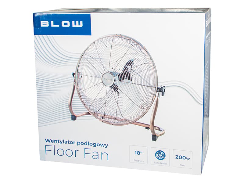 Podstavni ventilator 45cm (18") 200W, bakreno zlat, cirkulator 7