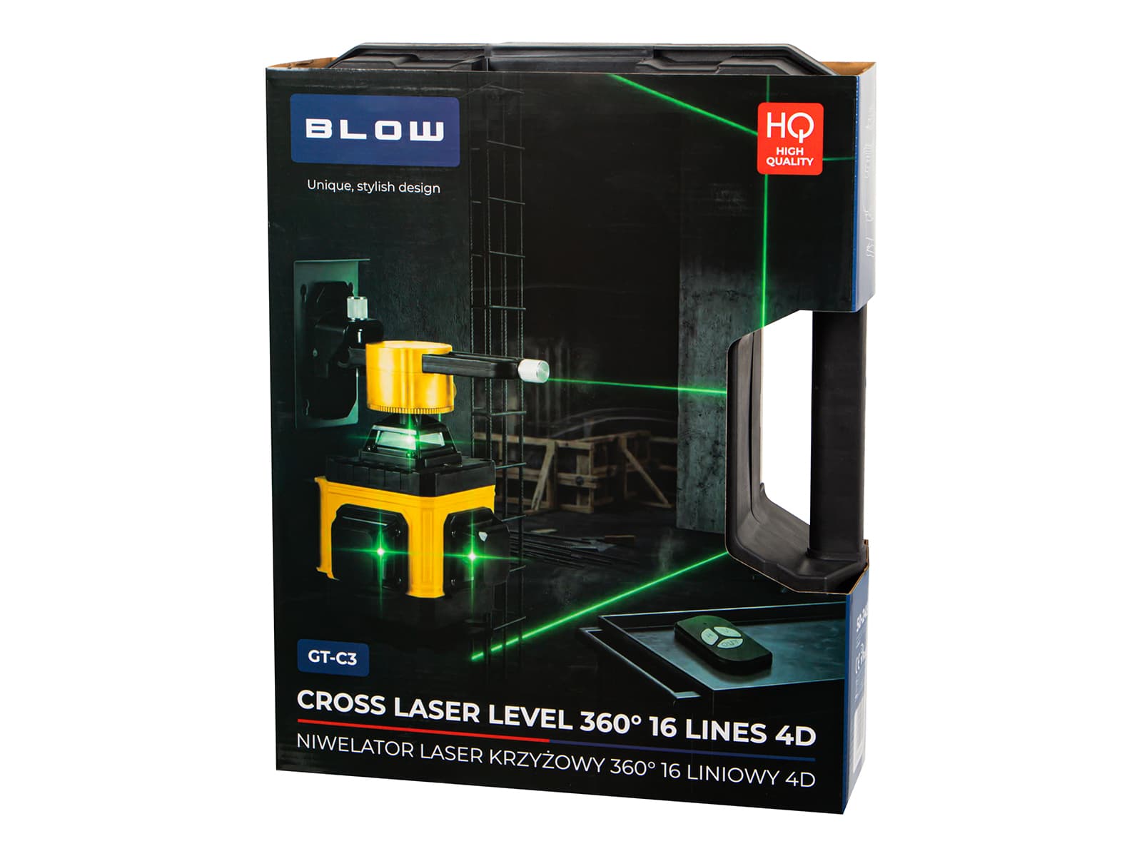Blow 4D križni laserski nivelir/merilnik Blow GT-C3 s stativom 8