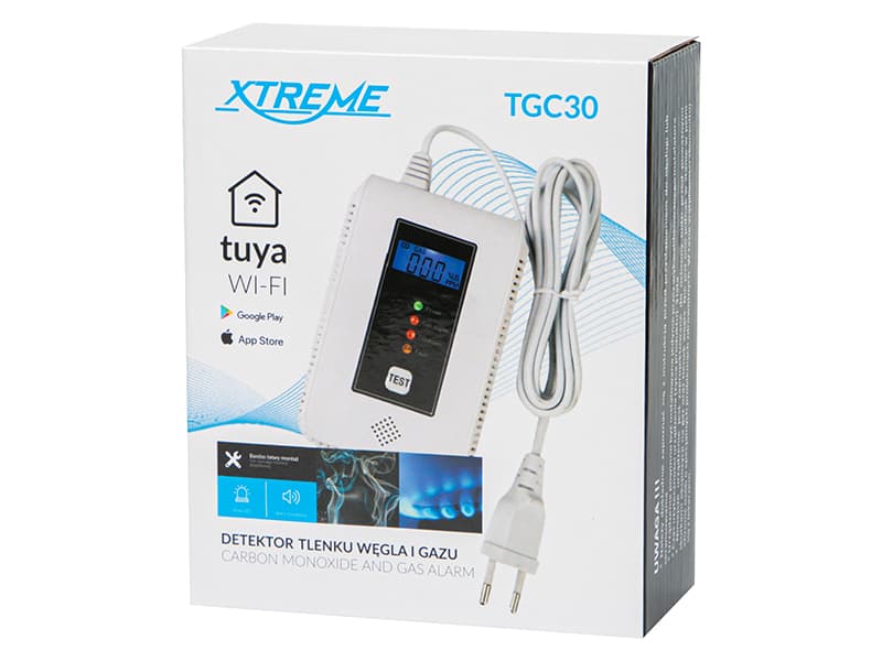 Detektor plina Blow TGC30 WiFi Tuya, CO, 230V, črn 4