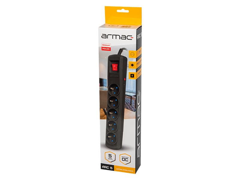 Napajalni filter Blow ARC-5 (3m) - 5 vtičnic, črn 2