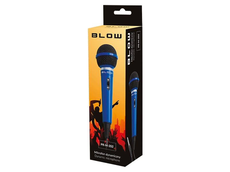 Mikrofon Blow PRM202, dinamični, 3m kabel, modri 2