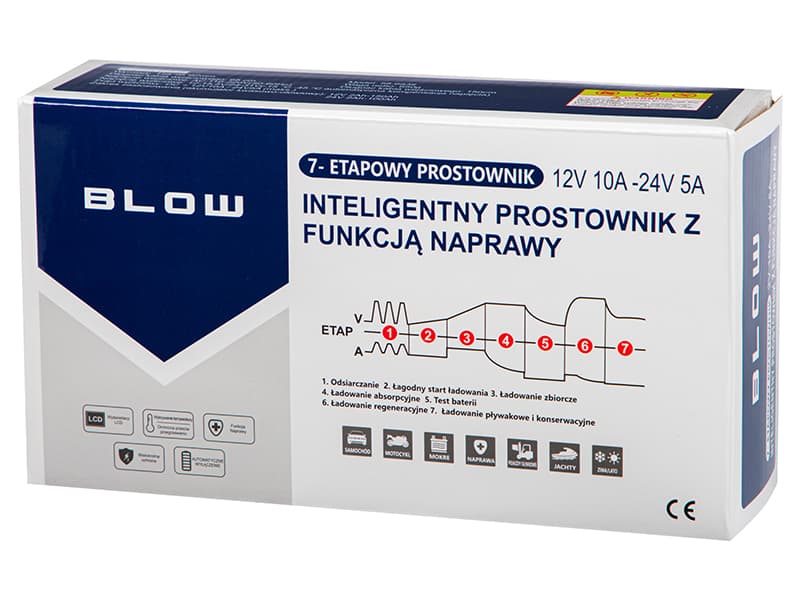 Blow 58-683# Avtomatski usmernik 12V/10A - 24V/5A z LCD 3