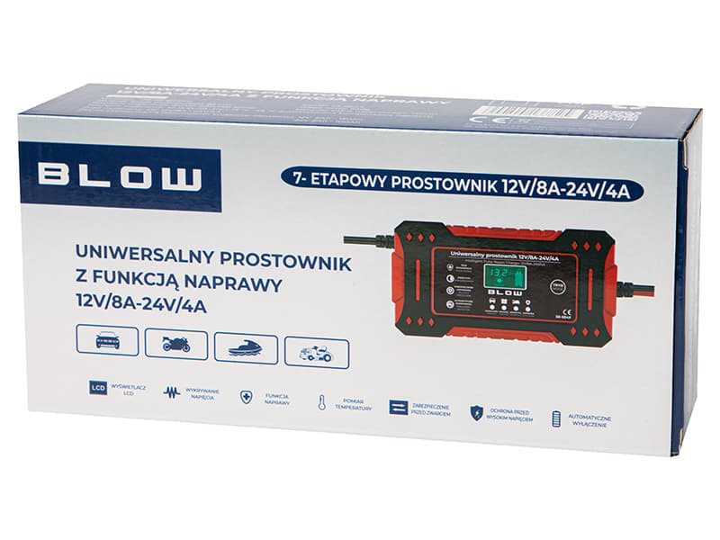 Avtomatski polnilec akumulatorjev Blow 12V/8A-24V/4A 3