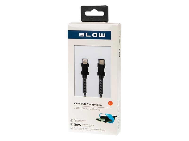 Blow USB-C na Lightning kabel, 1m, pleten 2