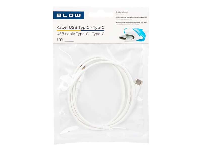 Blow USB-C – USB-C 2.0 kabel 1m, bela 2