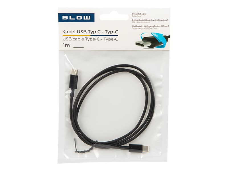 Blow USB-C – USB-C 2.0 kabel 1m, črna 2