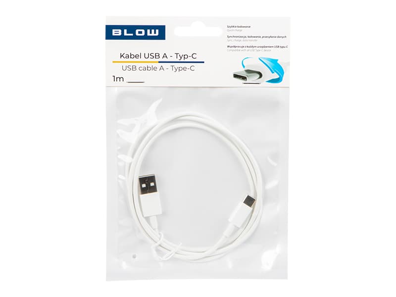 Blow USB 2.0 A – USB-C kabel, 1m, bel 2