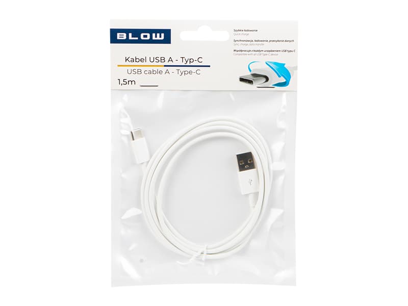 Blow USB 2.0 A – USB-C kabel, 1,5m, bel 2