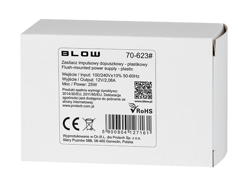 Napajalnik Blow 12V/2,08A 25W IP67 črn 2