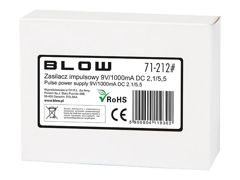 Blow impulsni napajalnik 9V / 1A (2.1/5.5mm) 2