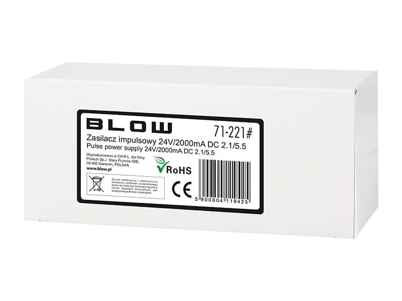 Napajalnik Blow 24V DC, 2A, 48W, 2,1/5,5mm konektor 2