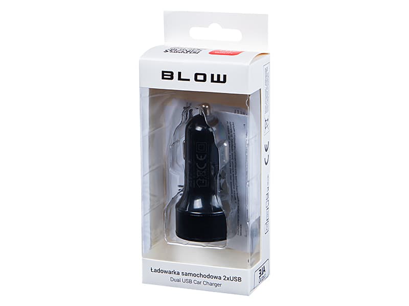 Avtomobilski polnilnik Blow USB x2, 3.1A, modro osvetljen 3