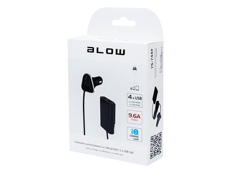 Avtomobilski polnilnik Blow USB x4, 9.6A, IQ Chip 3