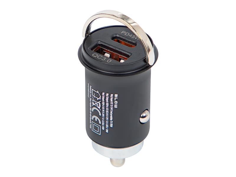 Avto polnilec Blow 45W, 2x USB-A + USB-C (PD) 3