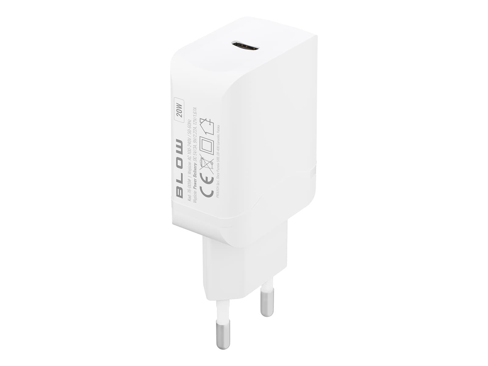Blow Omrežni polnilnik USB-C PD, 20W 5
