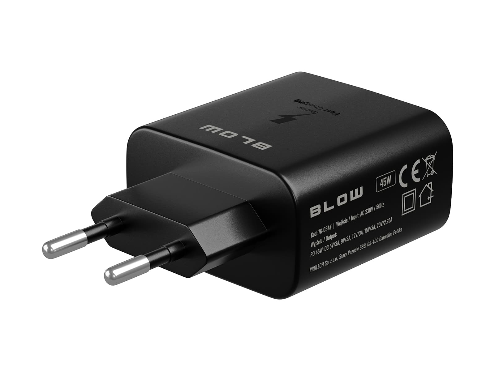 Blow Polnilnik USB-C PD 45W z kablom (76-034#) 5