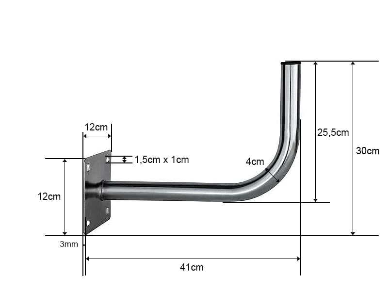 Zgibani stenski nosilec antene Blow 400mm 2
