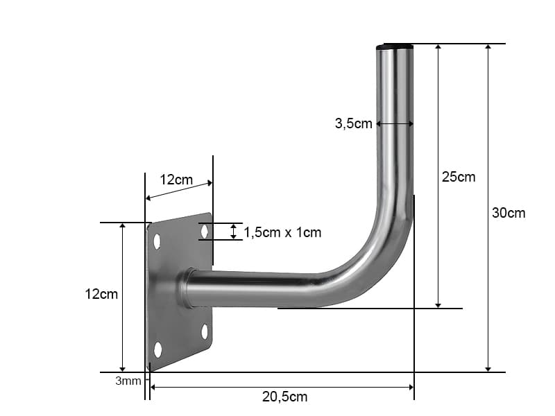 Zgibani stenski nosilec antene Blow 200mm 2